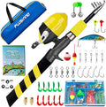 PLUSINNO Kids Fishing Pole, Portable Telescopic Fishing Rod and Reel Combo Kit - by PLUSINNO