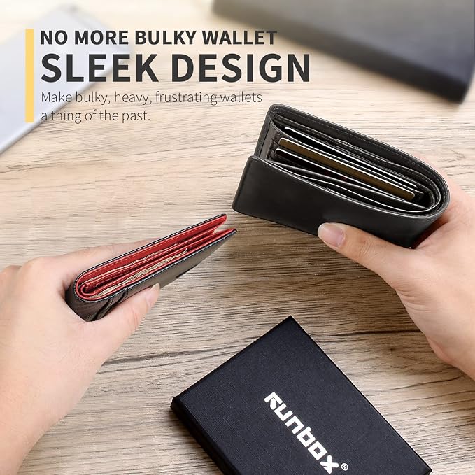 RUNBOX AirTag-Wallet-Mens-Slim-RFID Blocking Wallets Leather - Image 5