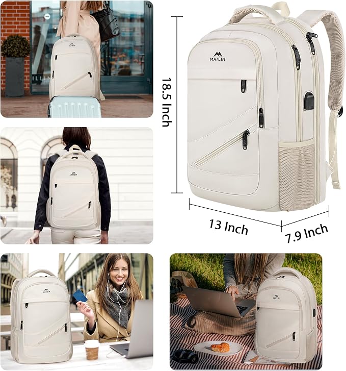 MATEIN 17 Inch Laptop Bookbag for Women, College School Backpack Large Capacity - Image 5