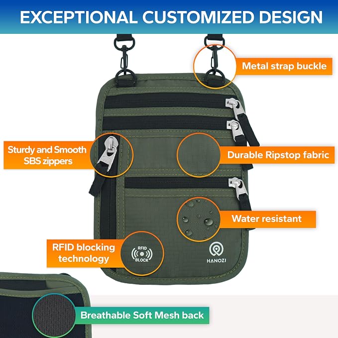 Neck Wallet – Travel Pouch and RFID Blocking Passport Holder - Image 4