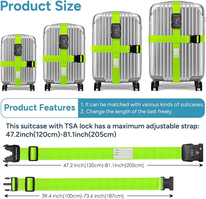 Luggage Straps with TSA Lock, Travel Belt - Image 5