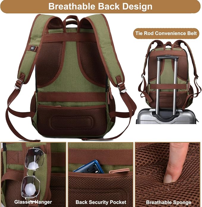 Mactso Canvas Travel Laptop Backpack - Image 4