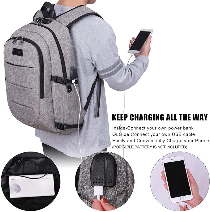 Laptop Backpack for unisex, Anti Theft Water Resistant Travel Work Backpack - Image 5