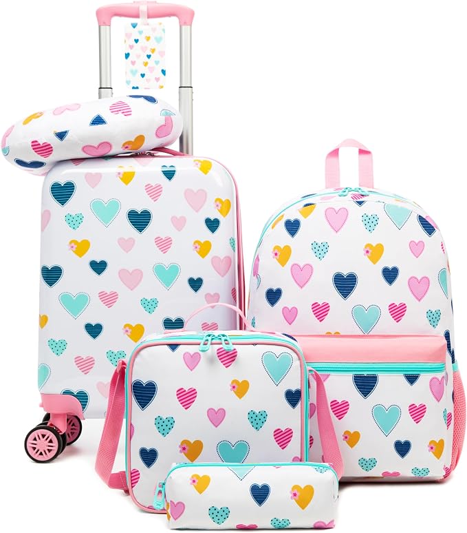 Kid’s Luggage Set 5 Piece Suitcase Set 16’’ Hardside Luggage by Unknown