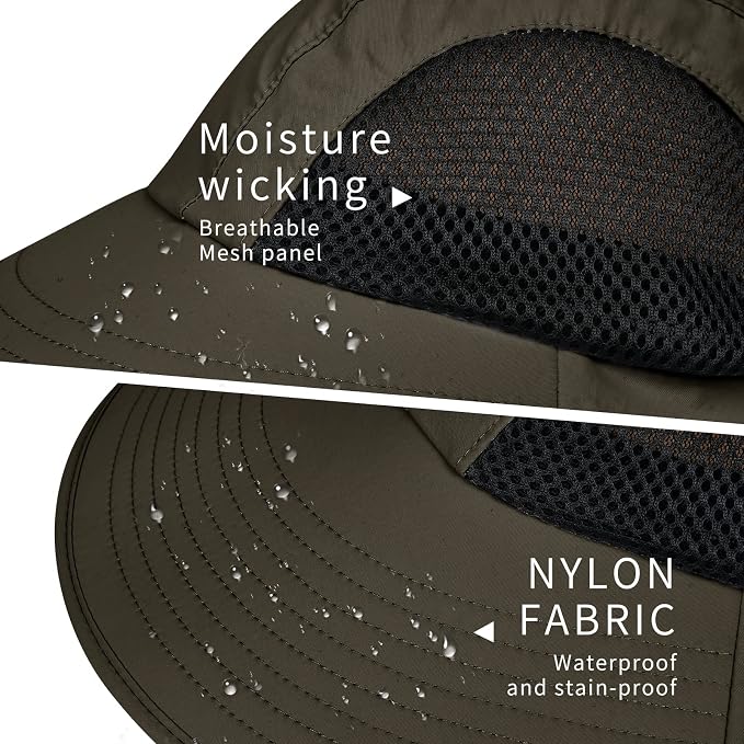 Sun Hat for Men Women with Neck Flap, UPF 50+ UV Protective Hiking Fishing Hats - Image 3