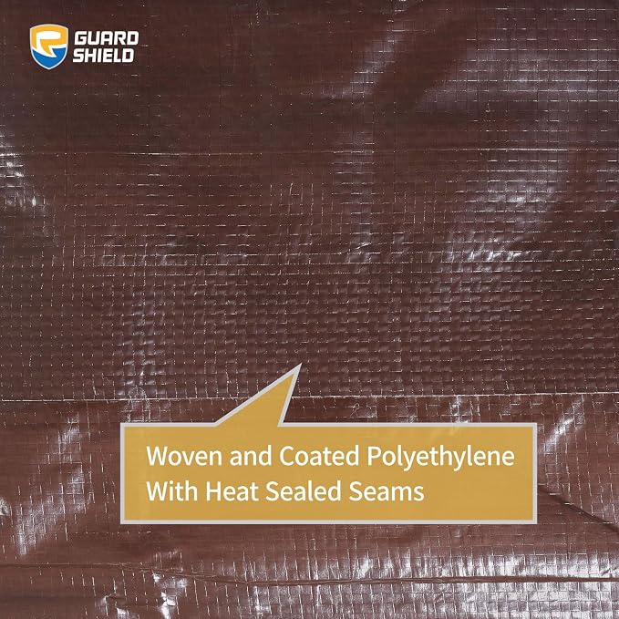 GUARD SHIELD Brown Tarp 6x6 Feet Waterproof Tarps Lightweight Camping Tarp - Image 4