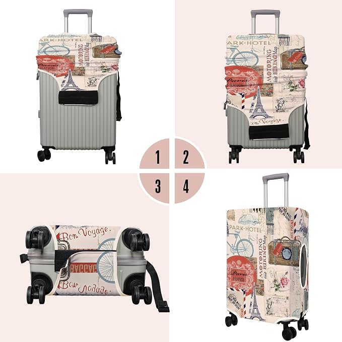Travel Luggage Cover Suitcase Protector Fits 18-32 Inch Wheel Covers - Image 3