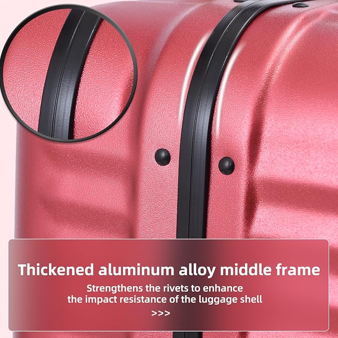 2 pieces 20/29 Aluminum Frame Carry On and Checked Luggage Set - Image 8