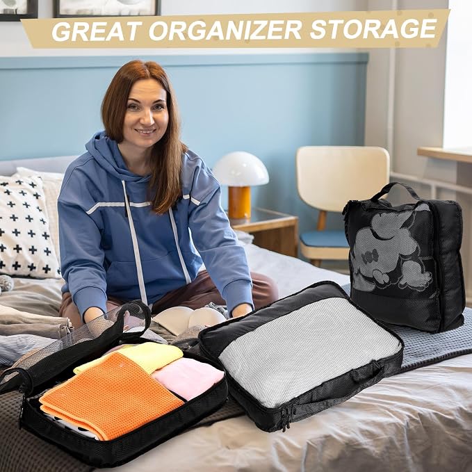 5 Pcs Packing Cubes for Suitcase Large Travel Cubes Carry on Luggage Organizer - Image 5
