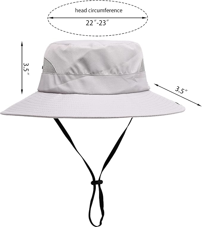 Womens Summer Sun Hat Beach Hat Wide Brim Outdoor UV Protection Hat Foldable - Image 2