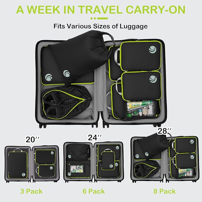 Cipway Compression Packing Cubes, Lightweight Travel Luggage Organizers - Image 7