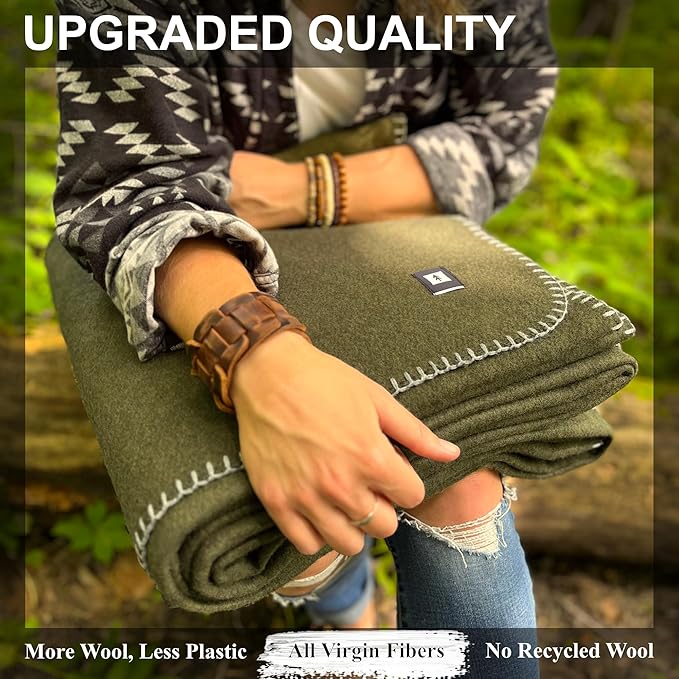 EKTOS 100% Virgin Wool Blanket, Best Camp Bedding, Extra Large - Image 3
