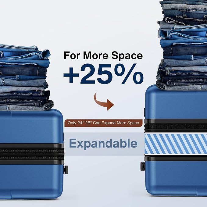 SHOWKOO Luggage Sets 3 Piece Hardside Expandable Lightweight PC Suitcase Sets - Image 6