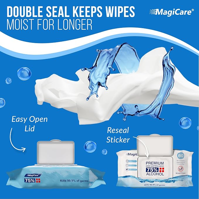 MagiCare 75% Large Alcohol Wipes - Image 4