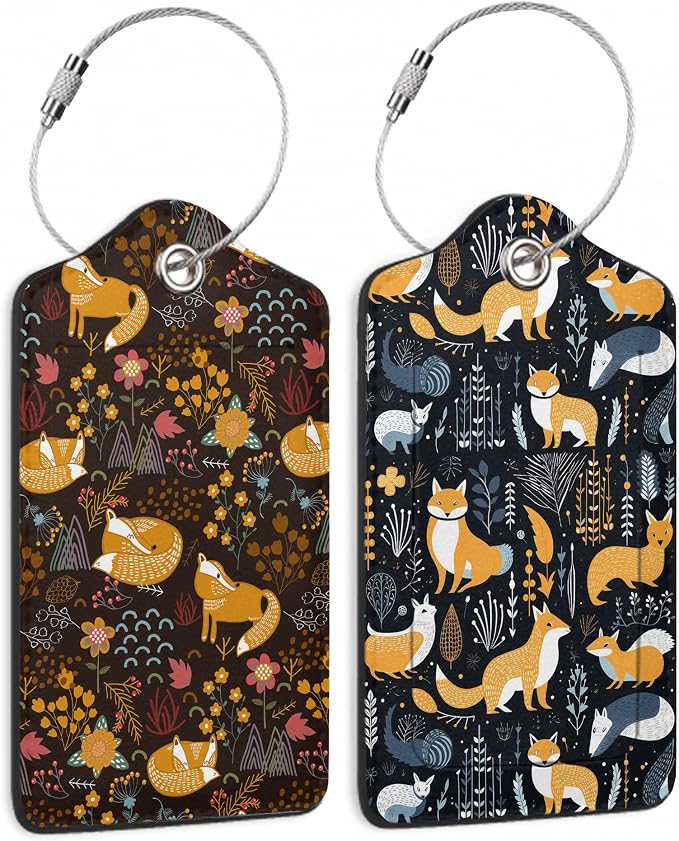 Foxes in The Forest 2 Pack Luggage Tag by DEMACYA