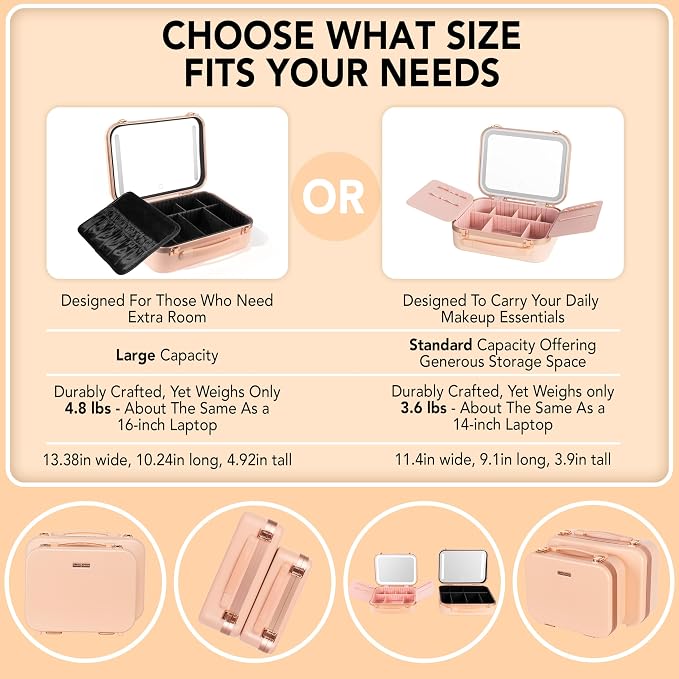 Lighted Makeup Case with Mirror - Image 2