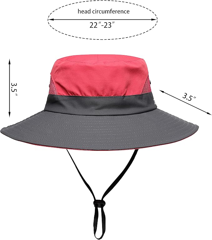 Womens Summer Sun Hat Beach Hat Wide Brim Outdoor UV Protection Hat Foldable - Image 2
