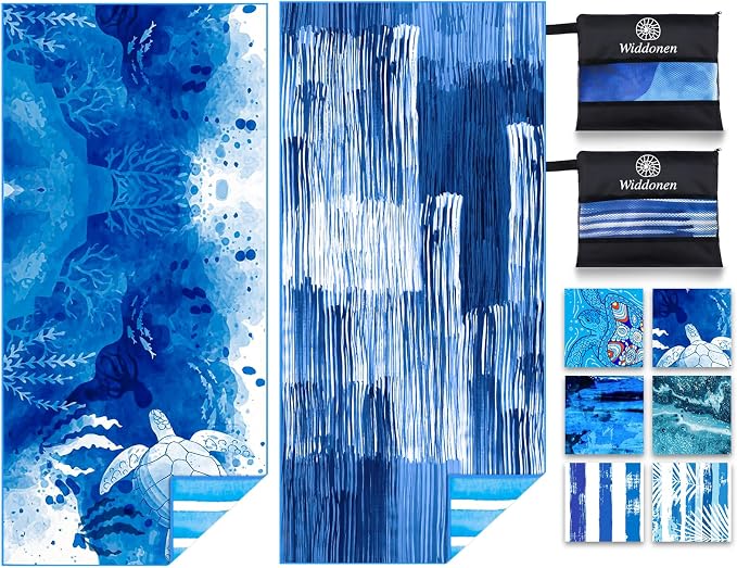 Lightweight Thin Microfiber Beach Towel Sand Free Quick Dry Absorbent Compact by WIDDONEN