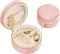 TAIMY Travel Jewelry Box, Mini Round Velvet Travel Jewelry Case by TAIMY