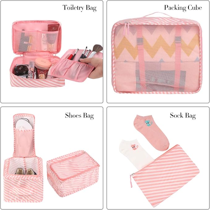 BAGAIL 8 Set Packing Cubes Luggage Packing Organizers - Image 3