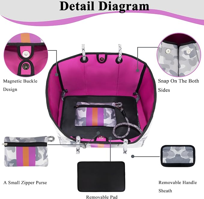 QOGiR Neoprene Multipurpose Beach Bag Tote - Image 3