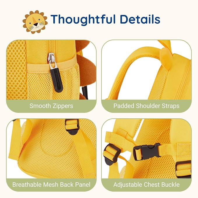 mommore Toddler Backpack for Boys Girls 2-4, 3D Cartoon Mini Kids Travel Bag - Image 4