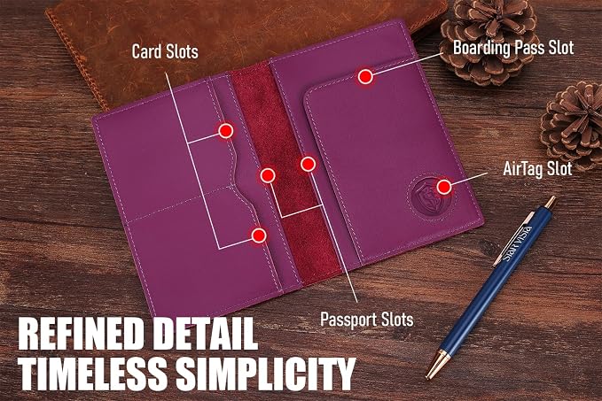 STAR VISTA Albatross Leather Travel Passport Holder, Minimalist Design - Image 4