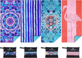 4 Pack Microfiber Oversized Lightweight Beach Towel 71"x32" Extra Thin Large by Qinqinamu