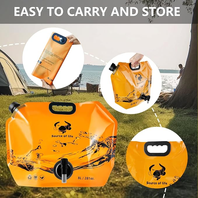 Collapsible 8L Water Storage Bag, BPA-Free Portable Folding Water Jug - Image 4