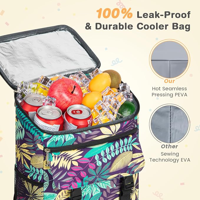 Cooler Backpack Soft Insulated Leak Proof 30 Cans Insulated Backpack Cooler - Image 3