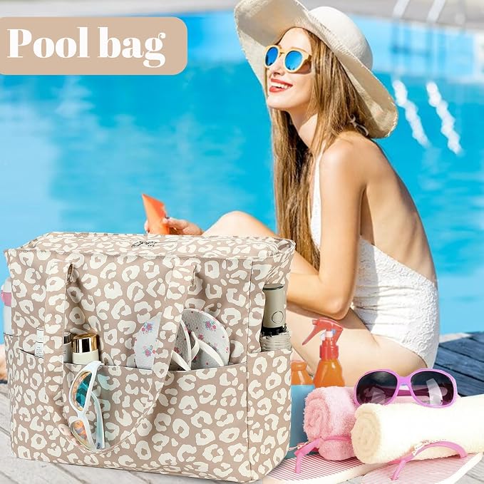 LEDAOU Beach Bag Waterproof Sandproof Women Tote Bag Pool Bag - Image 8
