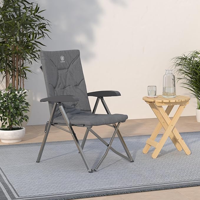 EVER ADVANCED Folding Camping Recliner Chair Fully Padded - Image 2