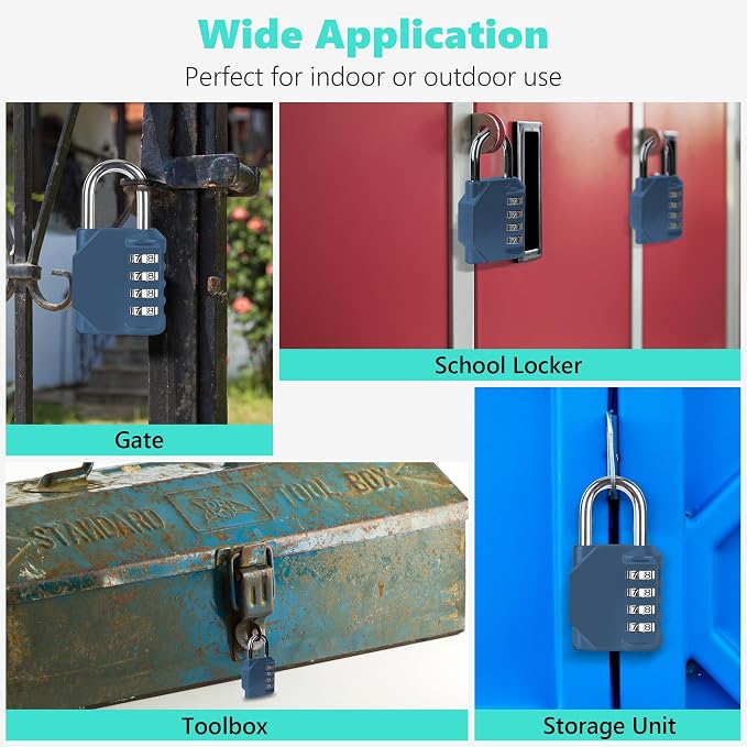 CL11BG Combination Lock, 4 Digit Outdoor Combination Padlock Set Your own - Image 7
