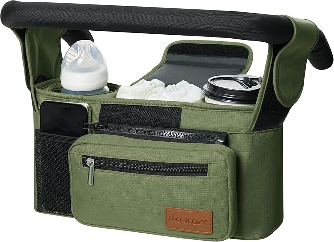 Momcozy Universal Baby Stroller Organizer, 2 Insulated Cup Holder, Detachable by Momcozy