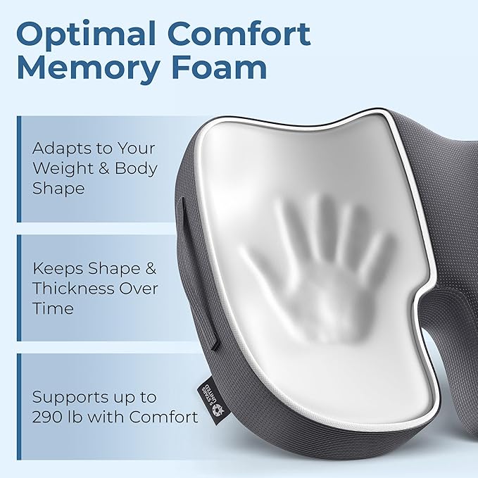 5 STARS UNITED Seat Cushion for Tailbone Pain Relief – Large Memory Foam - Image 4