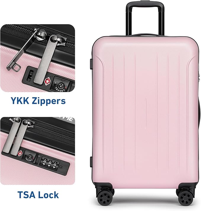 KYME Suitcase Hardshell With Double Spinner Wheels, PC+ABS TSA Lock Travel - Image 2