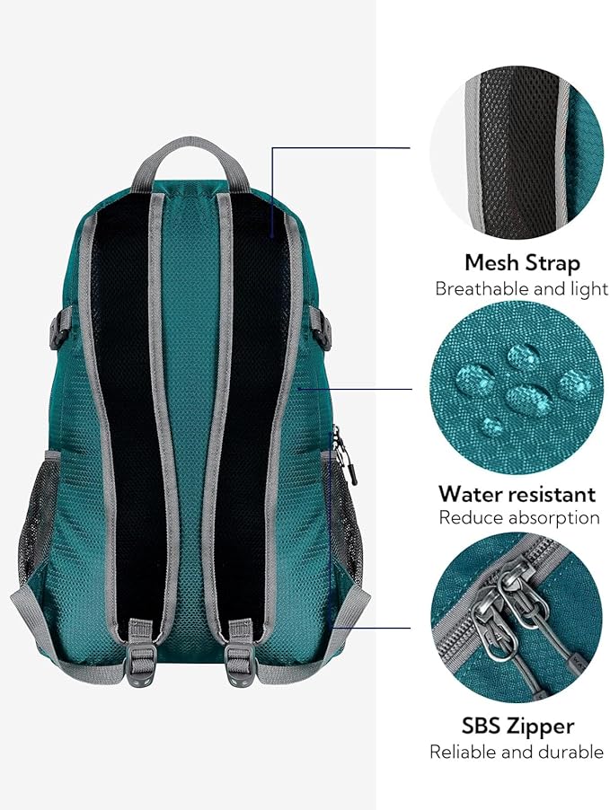 WATERFLY Small Lightweight Packable Backpack: 20l Ultra Light Foldable Travel - Image 4