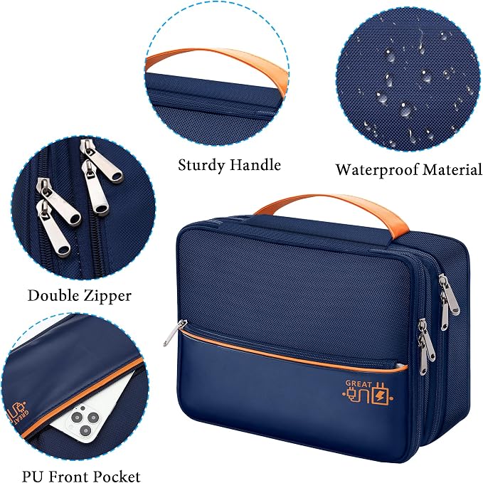 Electronic Organizer Travel Case, Travel Cord Organizer Case Portable - Image 3