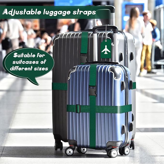 Weewooday 8 Pcs Luggage Straps Suitcase Tags Set - Image 5