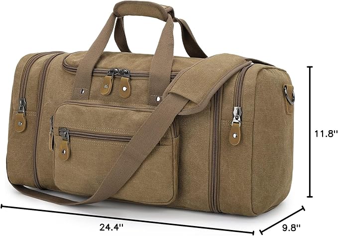 Gonex Canvas Duffle Bag for Travel, 50L Duffel Overnight Weekend Bag - Image 7