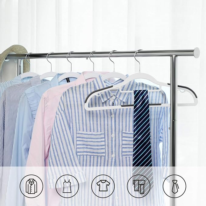 SONGMICS Pack of 30 Coat Hangers, Space-Saving Plastic Clothes Hangers - Image 3