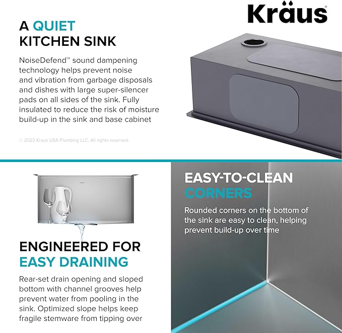 KRAUS Kore 21-Inch Undermount Workstation 16 Gauge Single Bowl Stainless Steel - Image 12