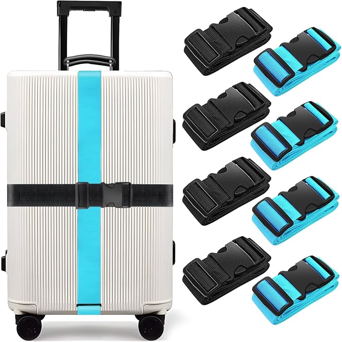 BILIONE 8 Pcs Luggage Straps, TSA Approved Add a Bag Premium Accessory by BILIONE