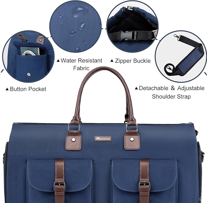 Modoker Garment Convertible Weekender Bag, Carry on Canvas Garment Duffle Bag - Image 7