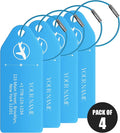 4 PCS Personalized Metal Luggage Tag – Personalized Engraved Suitcase Tag by Binphonesin