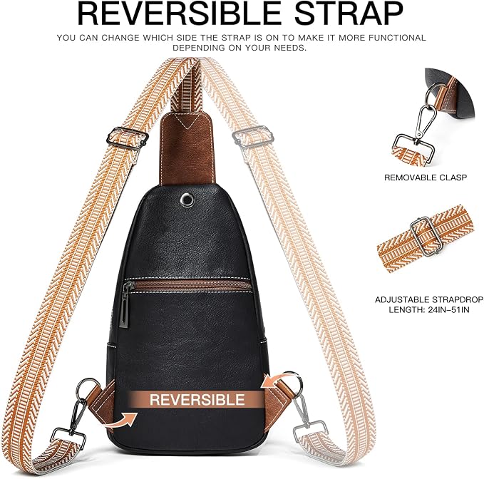 7L Sling Bag for Women Men Leather Small Sling Backpack Daypack Anti Theft - Image 7