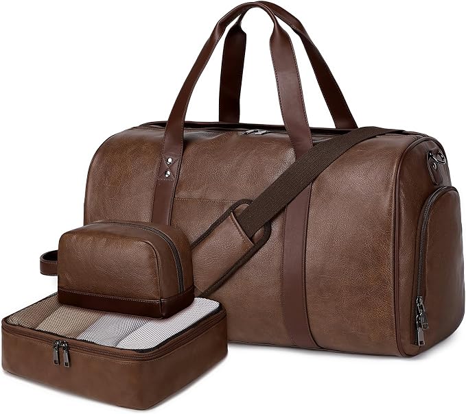 Wogarl 3PCS Faux Leather Weekender Bag by Wogarl