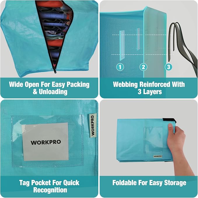 WORKPRO 6 Pack Extra Large Moving Bags - Image 5