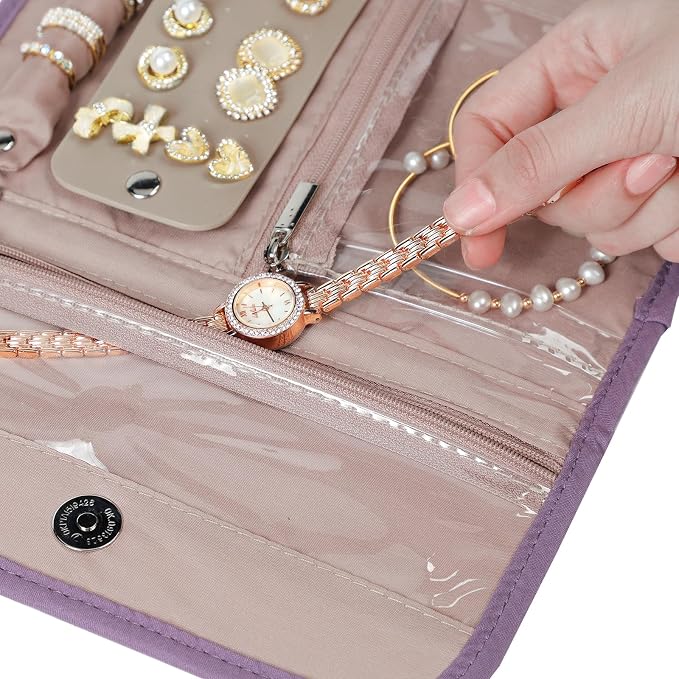 BELALIFE Travel Jewelry Case Organizer, Foldable Storage Roll - Image 6