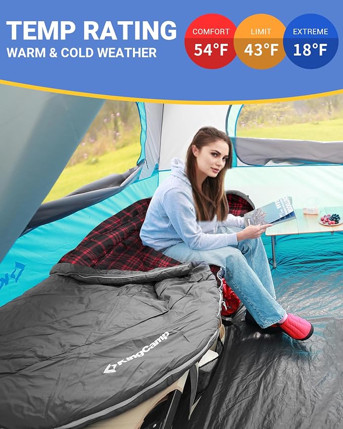 KingCamp Sleeping Bag for Adults, Cold Weather & Warm Extra Wide Big & Tall XL - Image 5